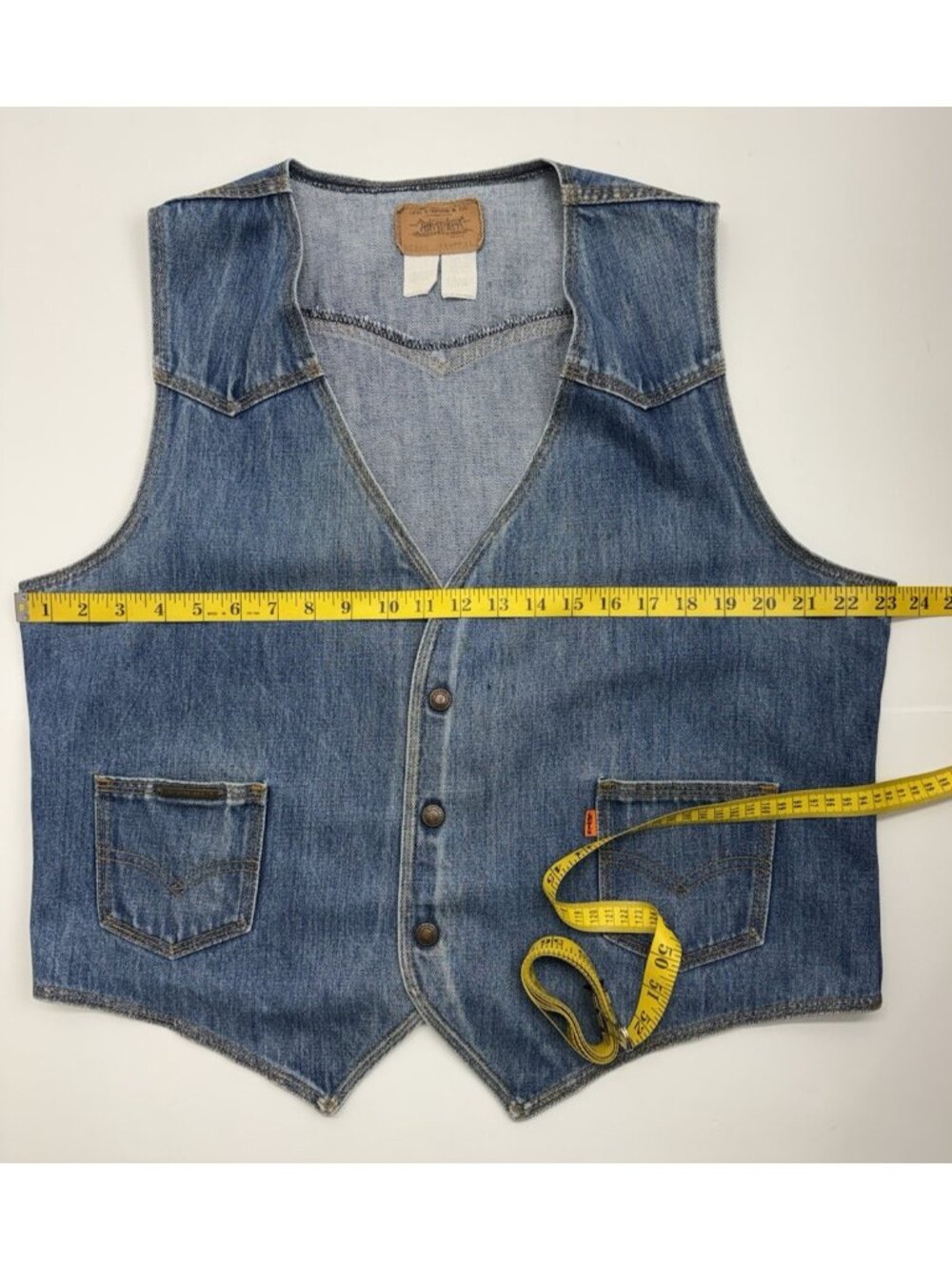 Vintage Levis Orange Tab Denim Vest Western Made In USA 60506-0916  Mens Size XL - Picture 4 of 10